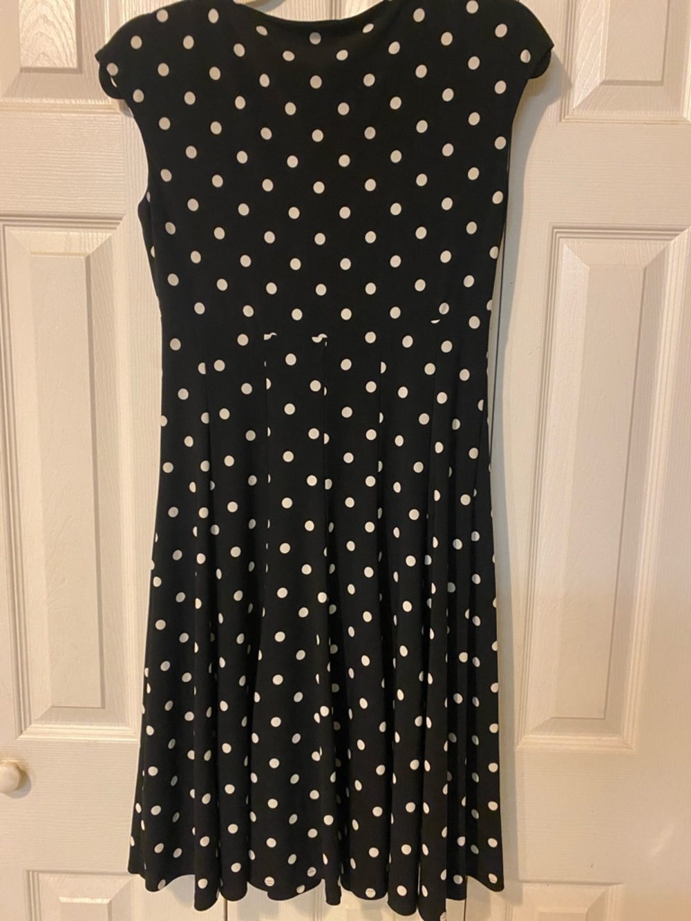 Lauren Ralph Lauren Black Midi Dress with White Polka Dots - Picture 4 of 4